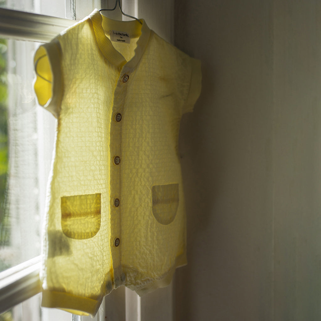 1+ In The Family Baby Filipos Romper Pastel Yellow