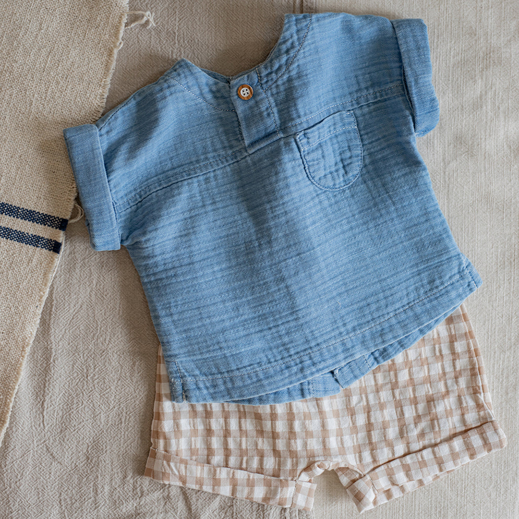 1+ In The Family Baby Bodrum Shirt Denim Blue