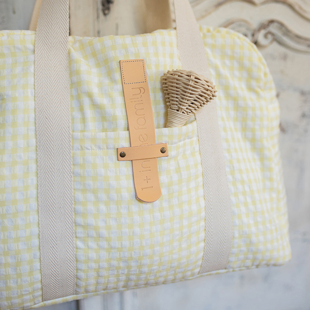 1+ In The Family Diaper Bag Pastel Yellow Checks
