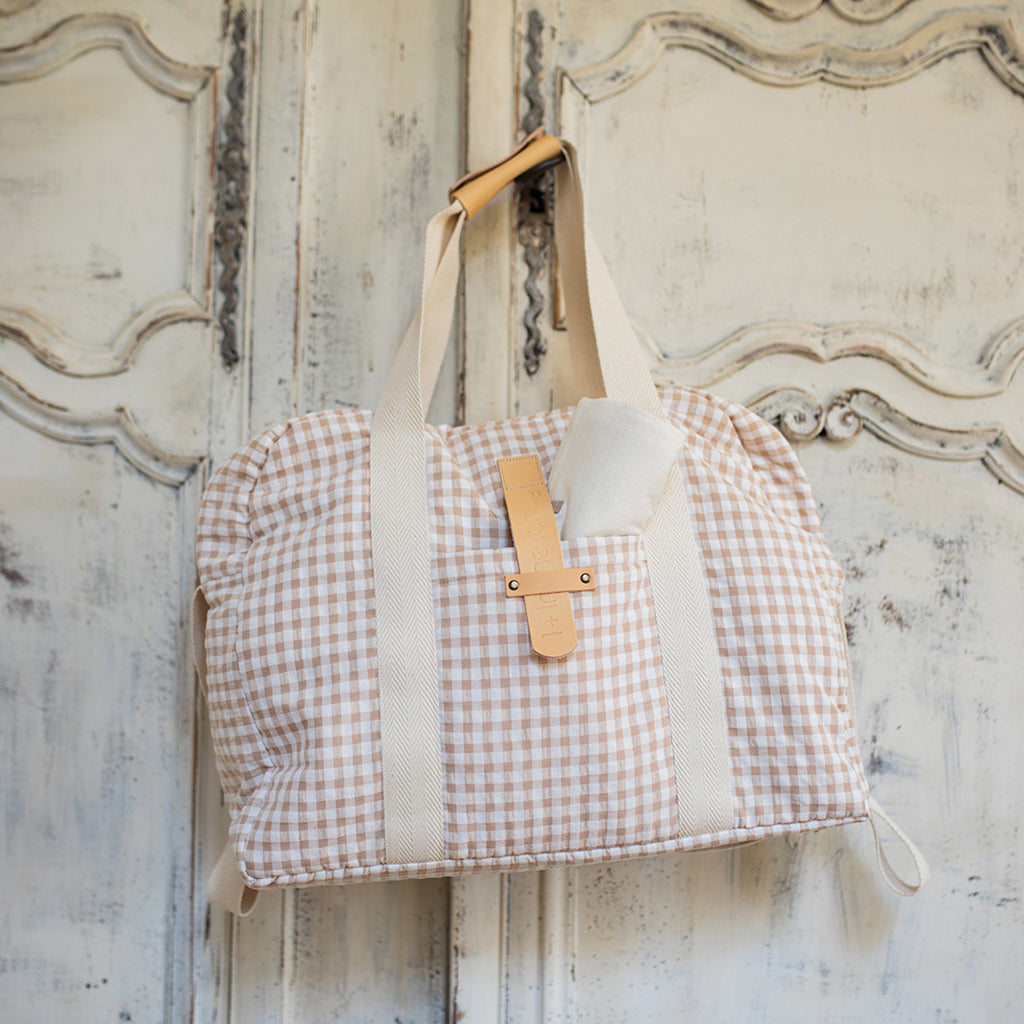 1+ In The Family Diaper Bag Taupe Brown Checks