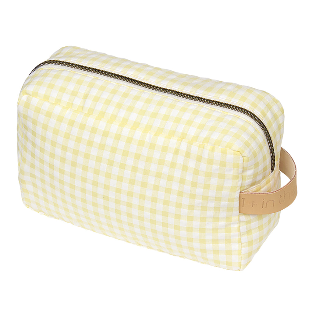 1+ In The Family Toiletry Bag Pastel Yellow Checks