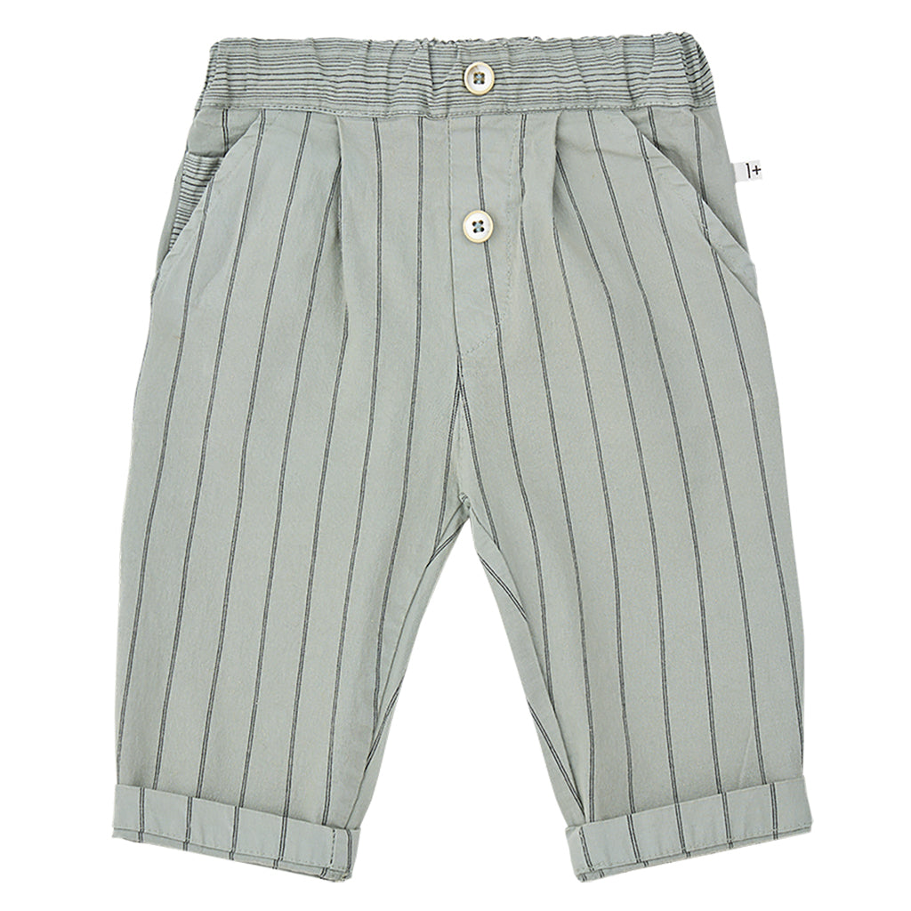 1+ In The Family Baby And Child Tossa Pants Iceberg Green Stripes