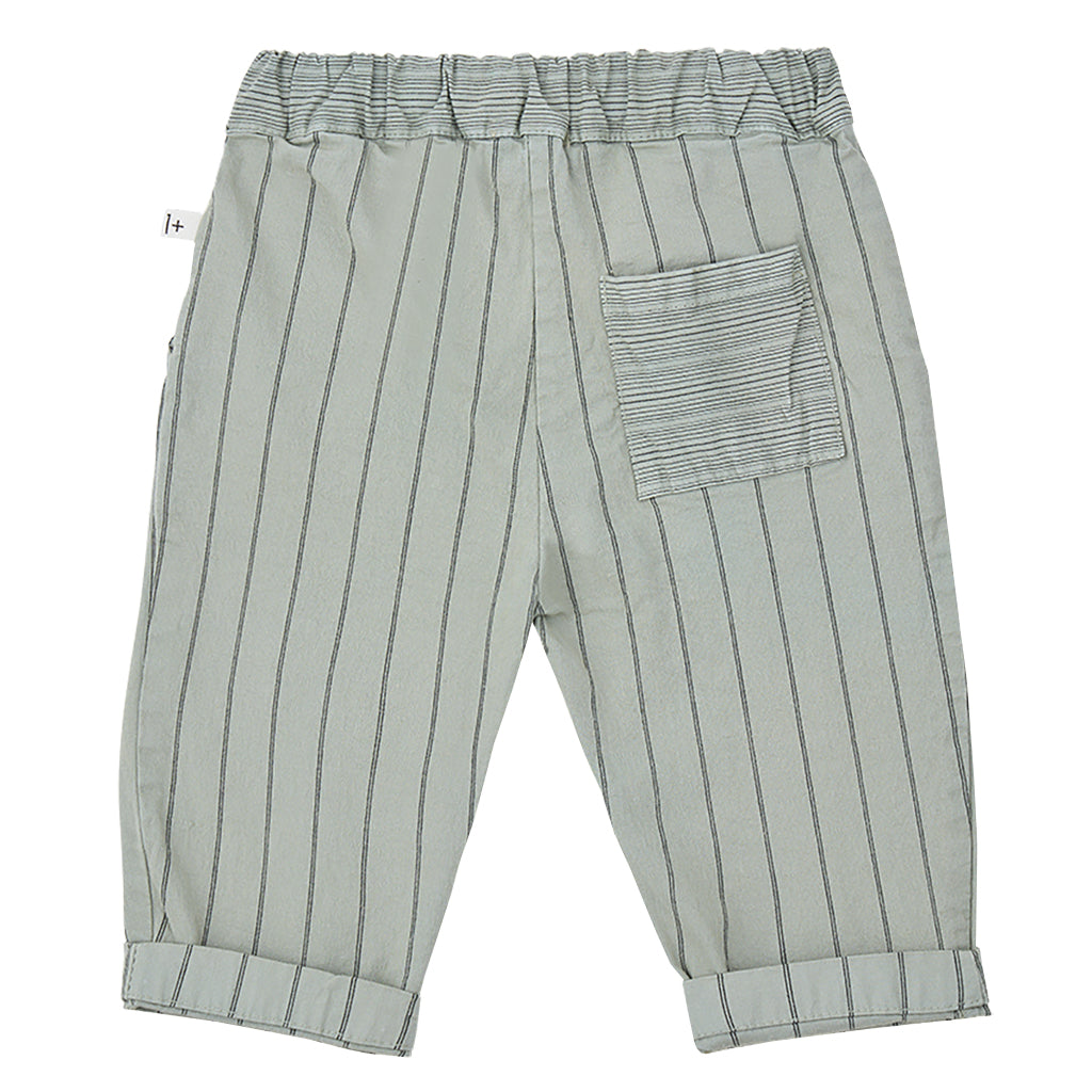 1+ In The Family Baby And Child Tossa Pants Iceberg Green Stripes