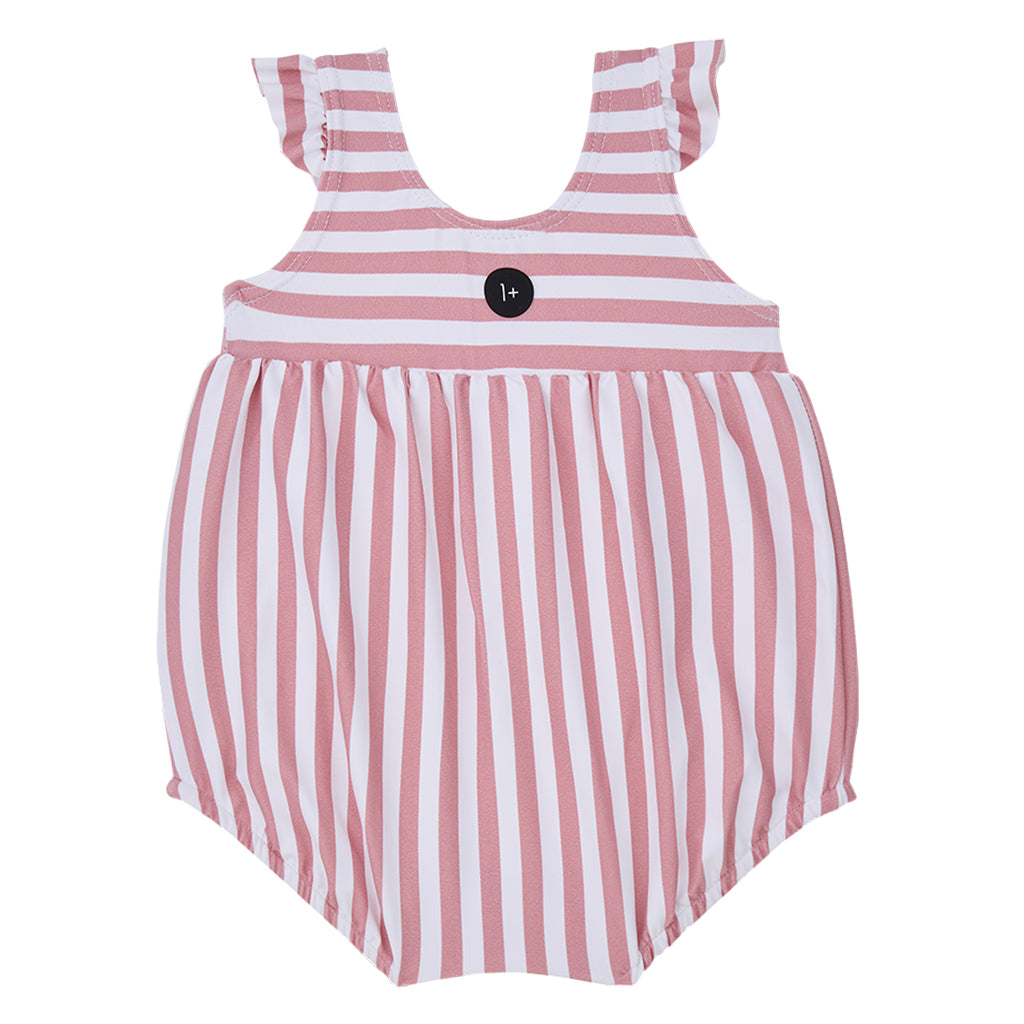 1+ In The Family Baby Lloseta Swimsuit Strawberry Pink Stripes