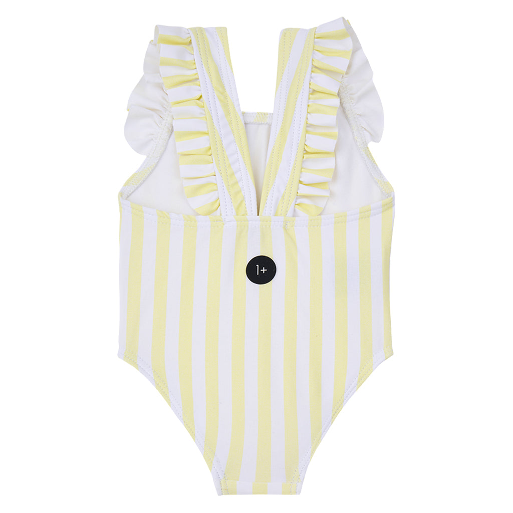 1+ In The Family Baby And Child Ponsa Swimsuit Lemon Yellow Stripes
