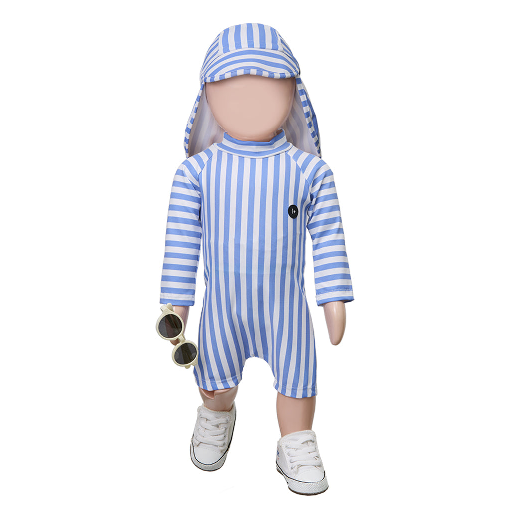 1+ In The Family Baby And Child Migjorn Swimsuit Ultramarine Blue Stripes