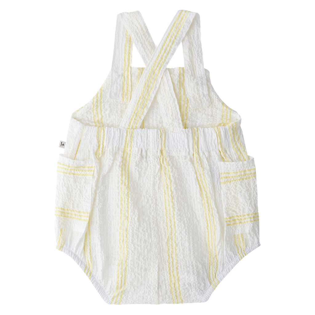 1+ In The Family Baby Portitxol Romper Lemon Yellow Stripes