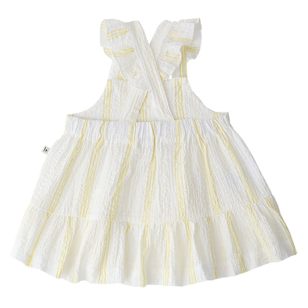 1+ In The Family Baby And Child Joncols Dress Lemon Yellow Stripes