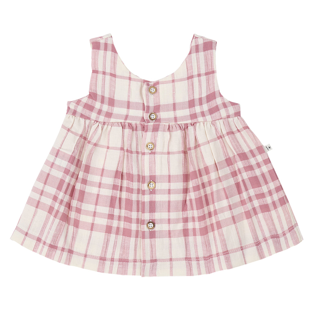 1+ In The Family Baby And Child Aranella Dress Strawberry Pink Checks