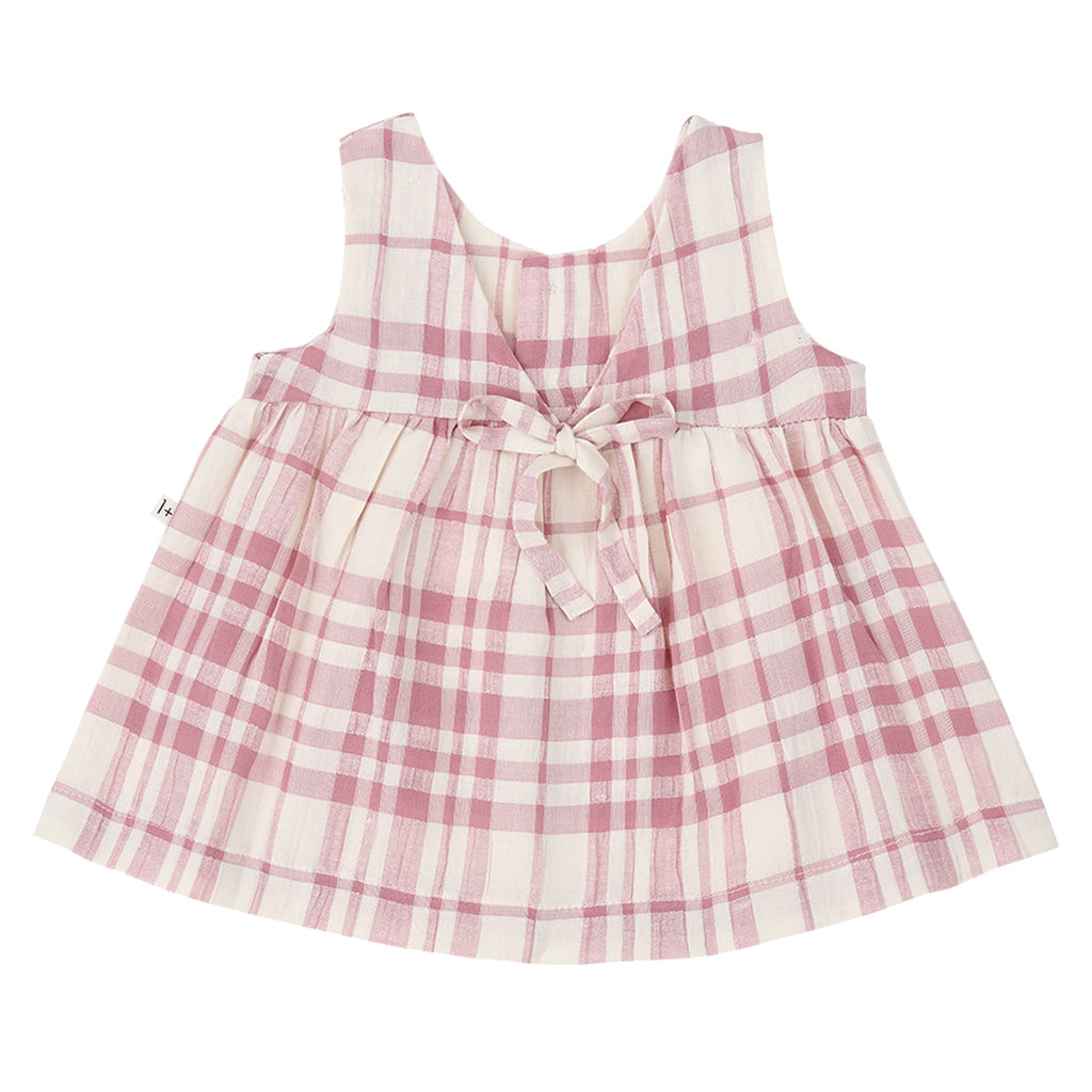 1+ In The Family Baby And Child Aranella Dress Strawberry Pink Checks