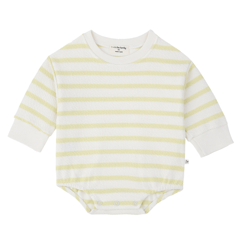 1+ In The Family Baby Illetes Romper Lemon Yellow Stripes