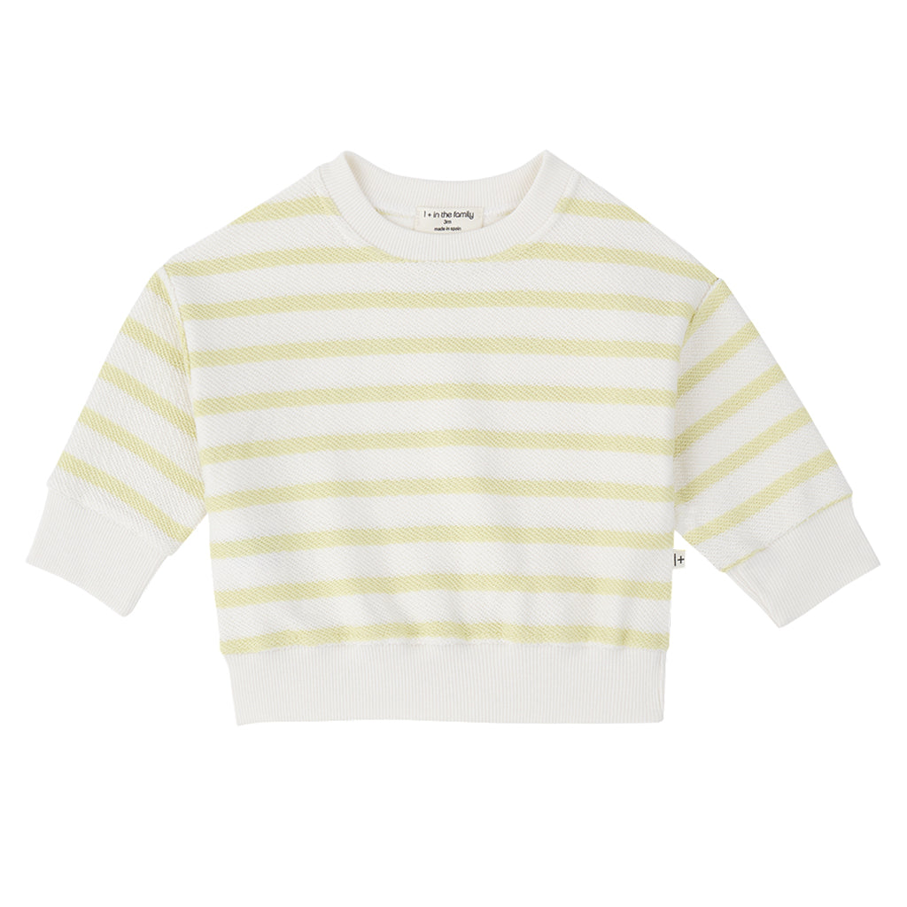 1+ In The Family Baby And Child Marroig Sweatshirt Lemon Yellow Stripes