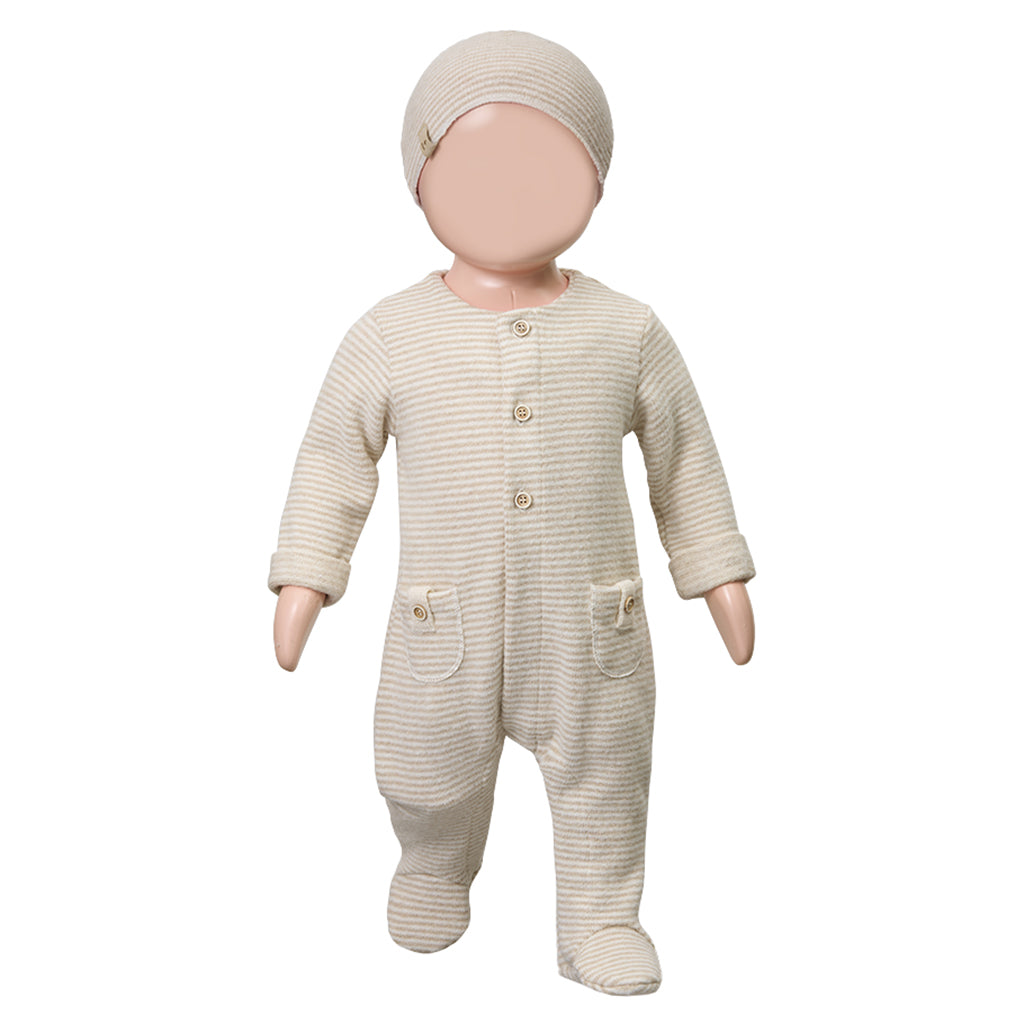 1+ In The Family Baby Honore Hat Beige Stripes