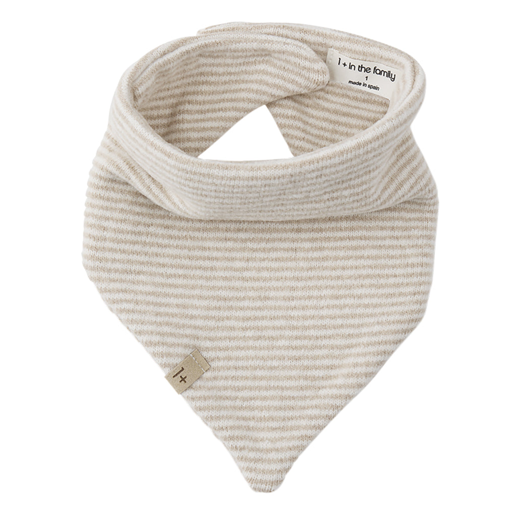 1+ In The Family Baby Bastia Bandana Bib Beige Stripes