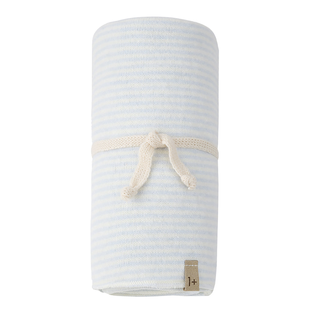 1+ In The Family Jeanine Blanket Ciel Blue Stripes