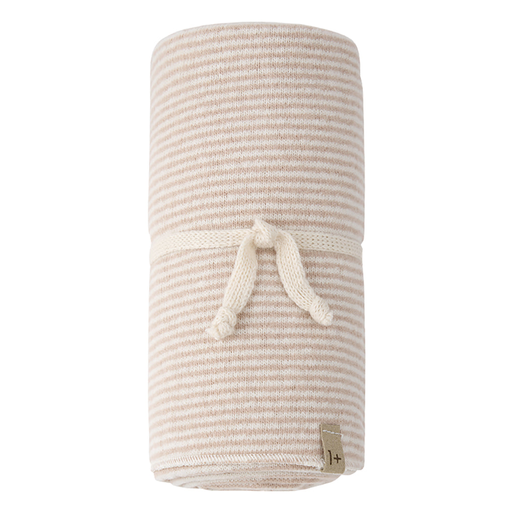 1+ In The Family Jeanine Blanket Light Pink Stripes