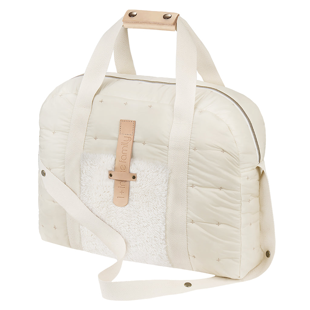 1+ In The Family Quilted Diaper Bag Ecru Cream