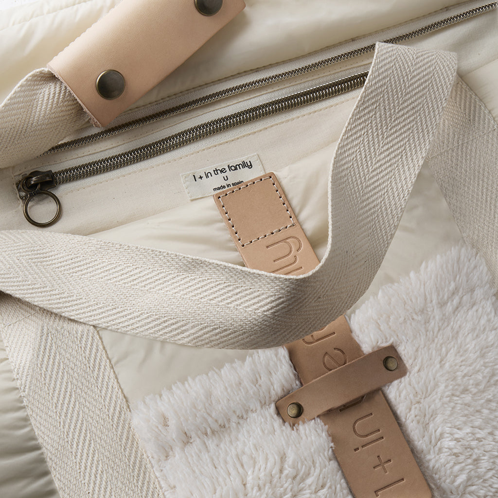 1+ In The Family Quilted Diaper Bag Ecru Cream