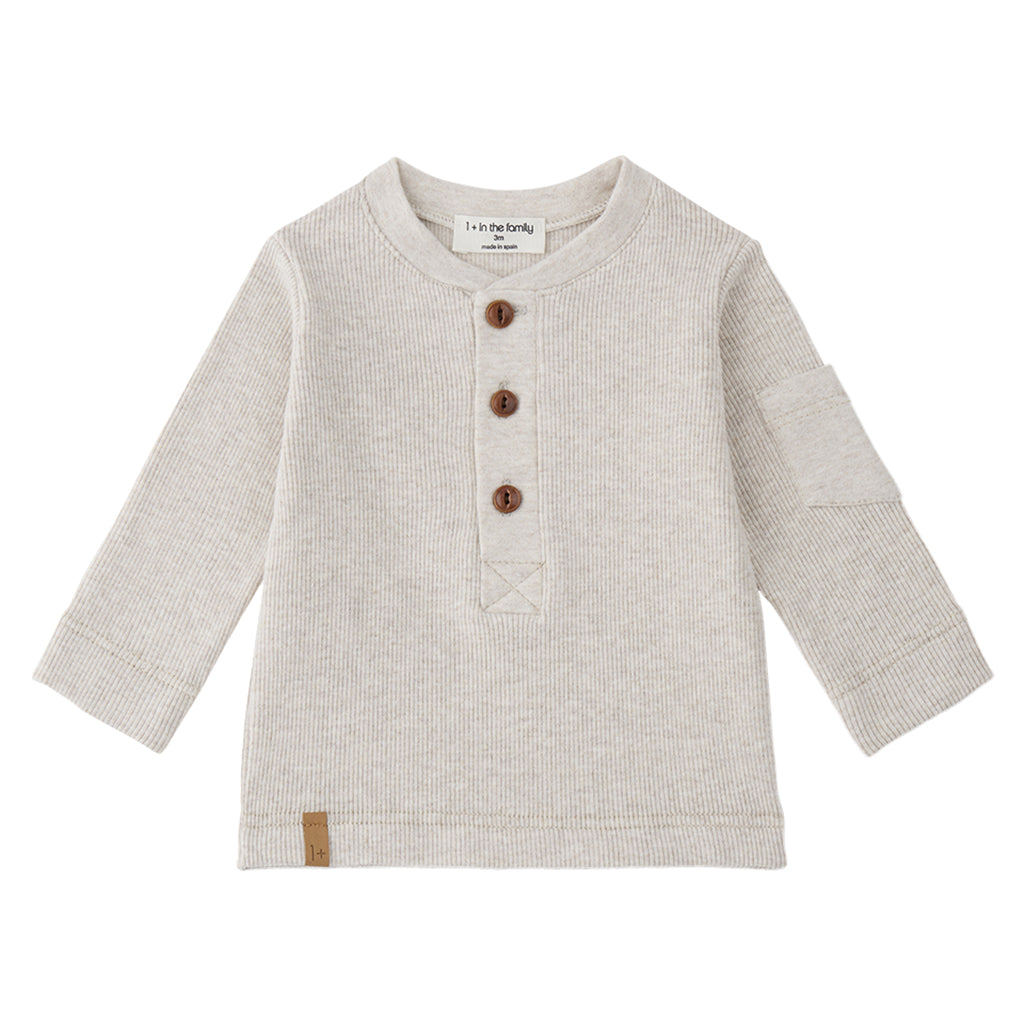 1+ In The Family Baby And Child Cuneo T-shirt Rice Cream