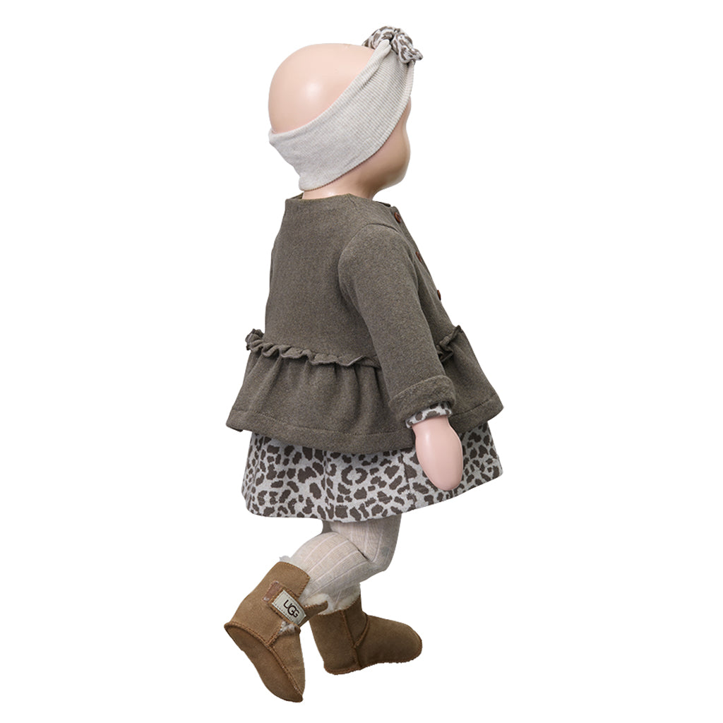 1+ In The Family Baby And Child Matera Dress Dark Taupe Brown Animal Print