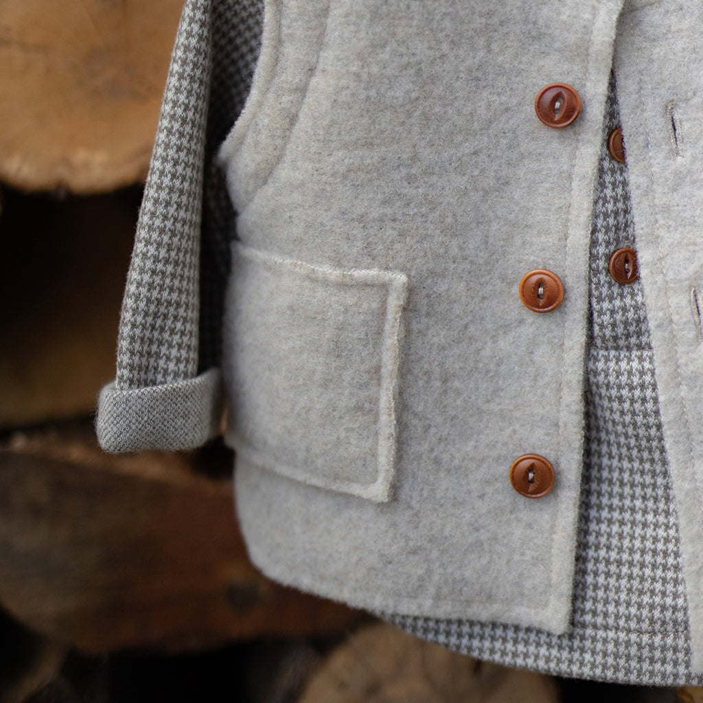 1+ In The Family Baby And Child Nuoro Shirt Dark Taupe Brown Herringbone