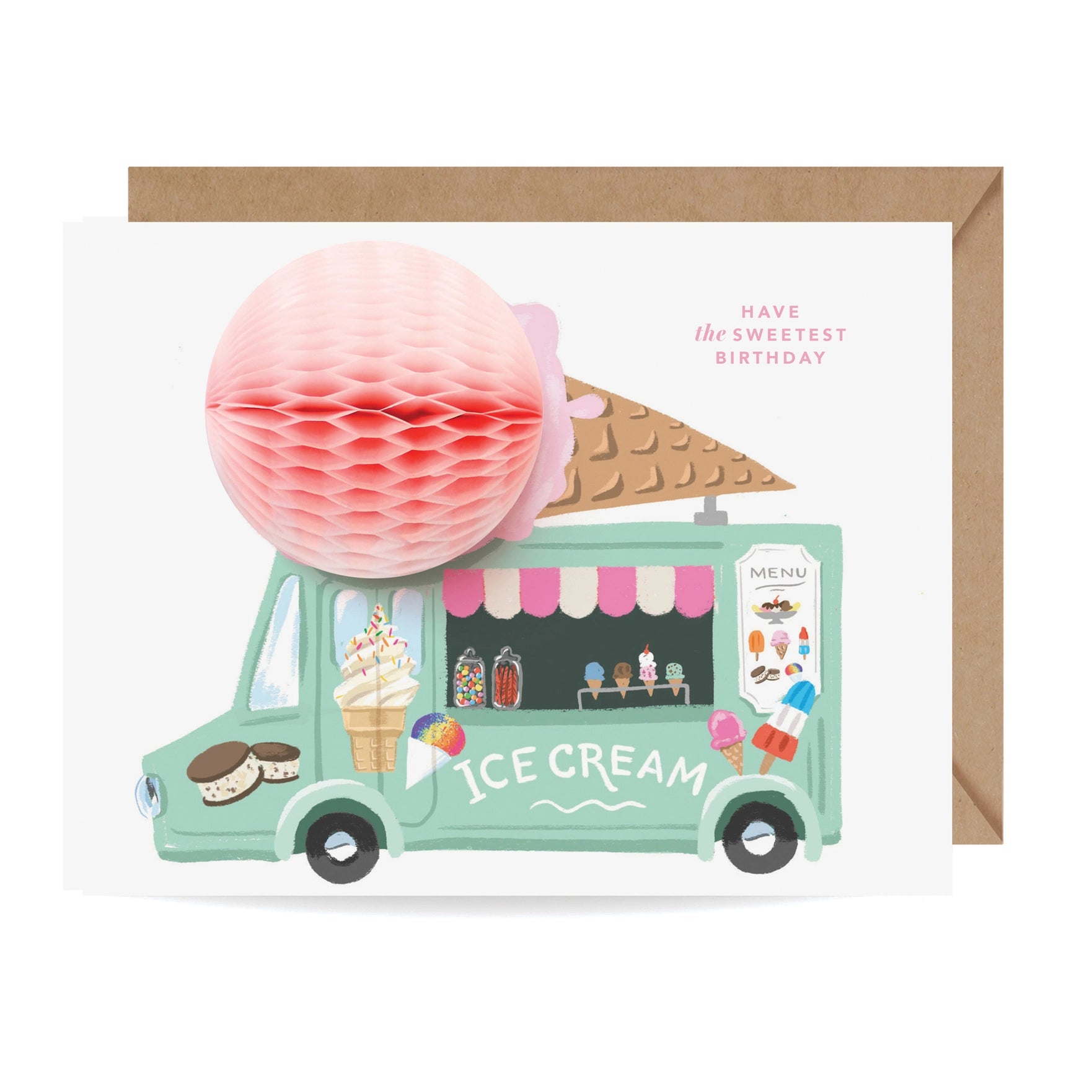 Inklings Paperie Pop Up Card Birthday Ice Cream Truck