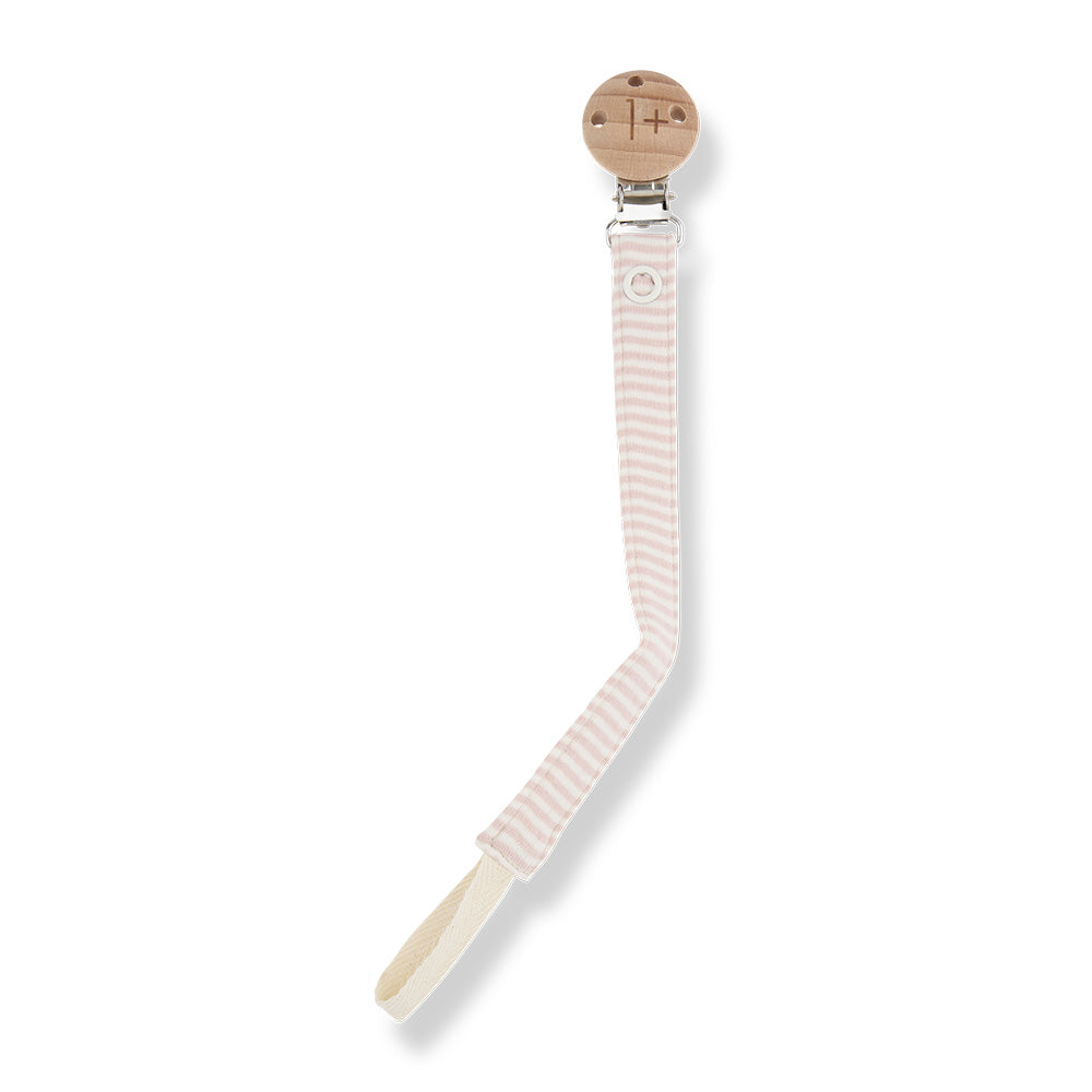 1+ In The Family Baby Aina Pacifier Clip Light Pink Stripes