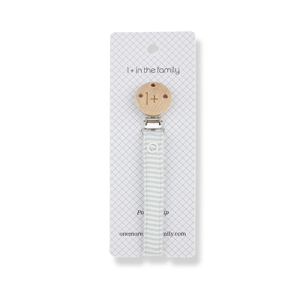1+ In The Family Baby Aina Pacifier Clip Nuvola Blue Stripes