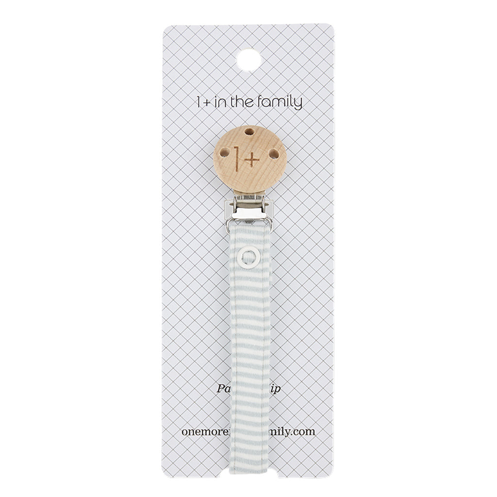 1+ In The Family Baby Aina Pacifier Clip Nuvola Blue Stripes