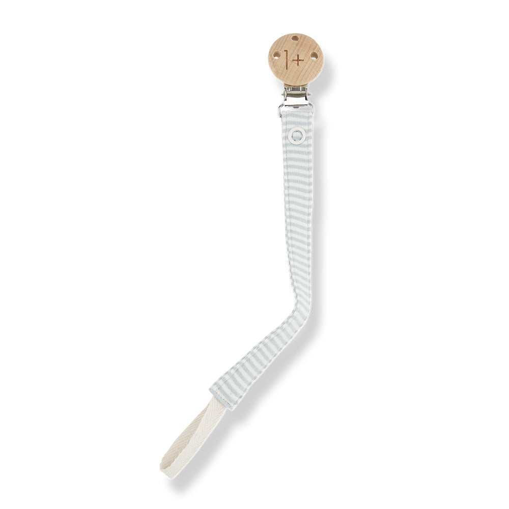 1+ In The Family Baby Aina Pacifier Clip Nuvola Blue Stripes