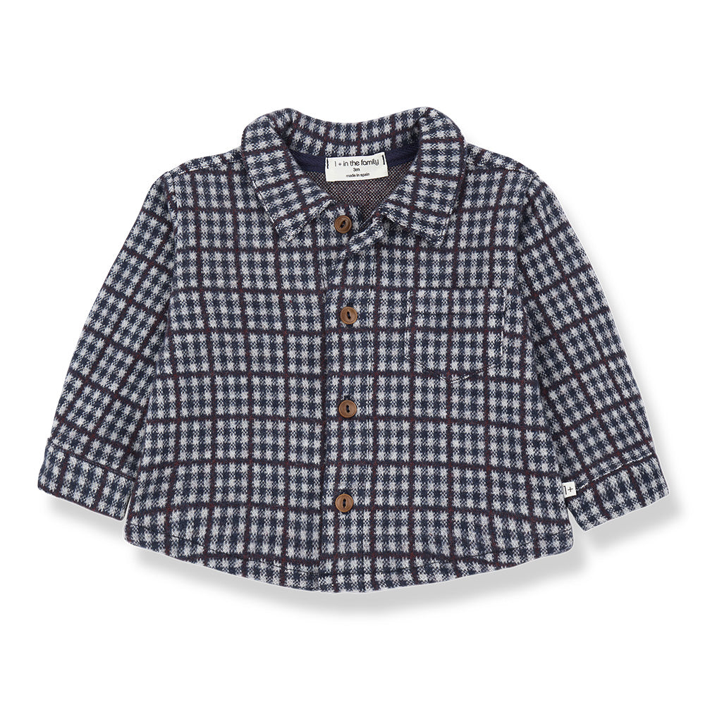 1+ In The Family Baby And Child Conrad Shirt Dark Navy Blue Plaid