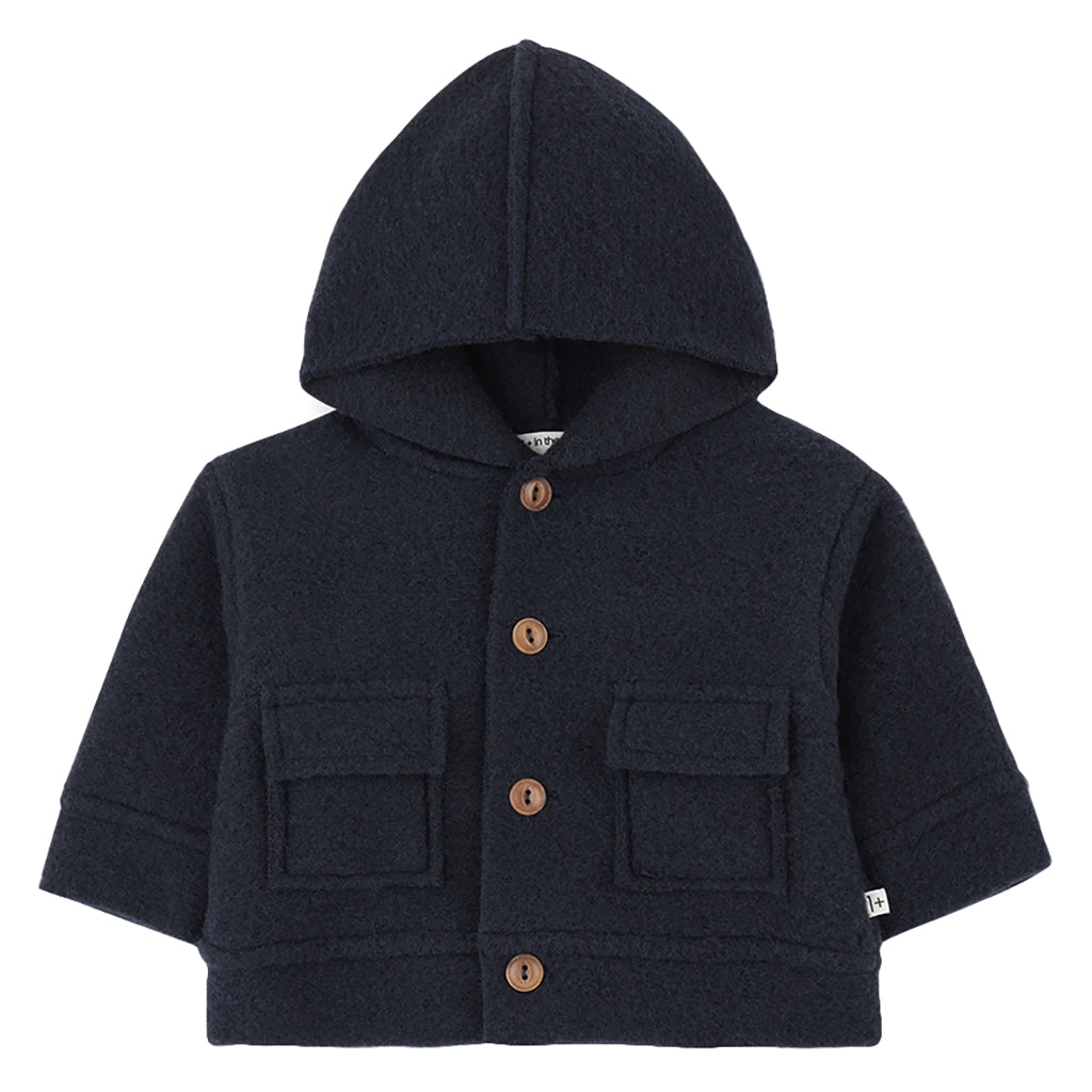 1+ In The Family Baby And Child Elias Hooded Jacket Dark Navy Blue