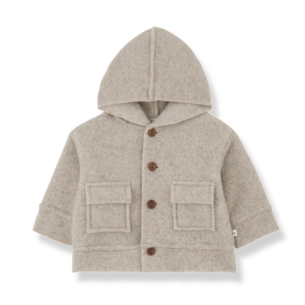 1+ In The Family Baby And Child Elias Hooded Jacket Tortora Beige