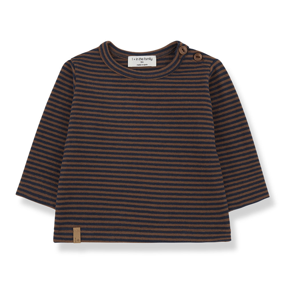 1+ In The Family Baby And Child Olaf T-shirt Castagna Brown Stripes