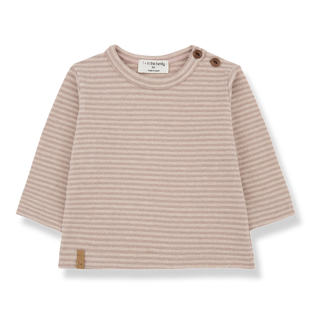 1+ In The Family Baby And Child Olaf T-shirt Light Pink Stripes