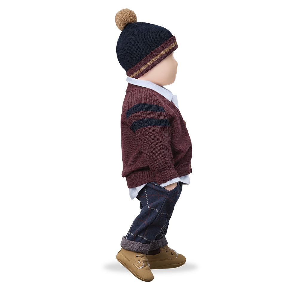 1+ In The Family Baby And Child Robin Pants Dark Navy Blue Big Checks