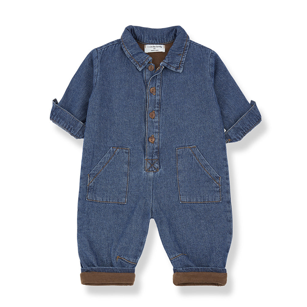 1+ In The Family Baby And Child Vitus Jumpsuit Denim Blue