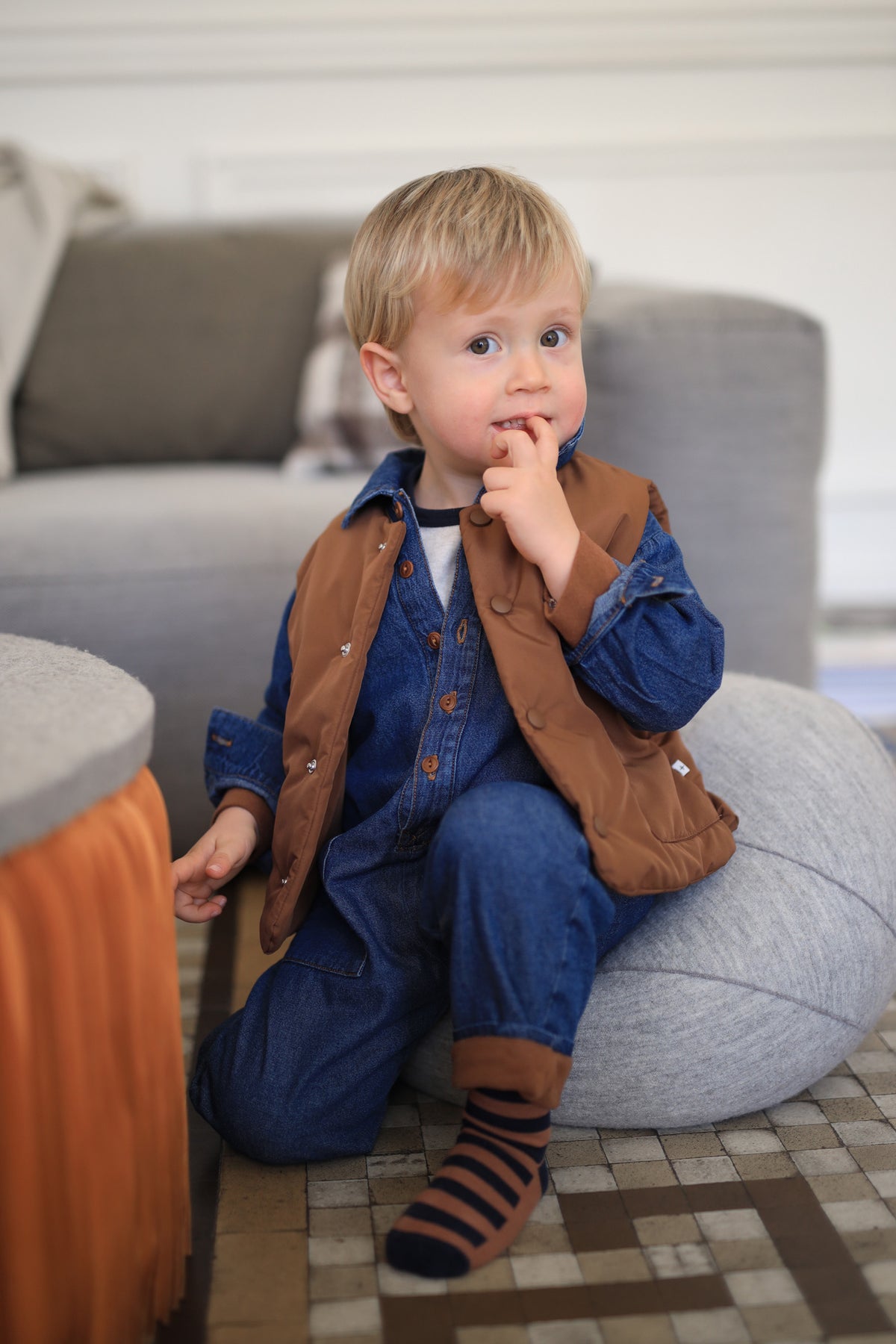 1+ In The Family Baby And Child Vitus Jumpsuit Denim Blue