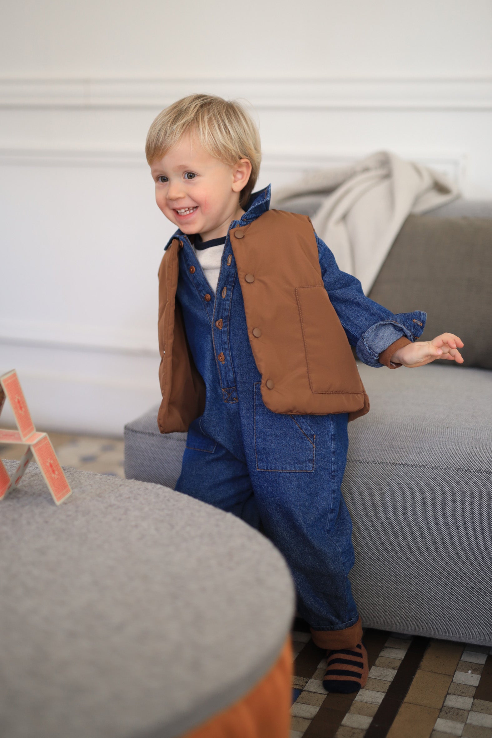 1+ In The Family Baby And Child Vitus Jumpsuit Denim Blue