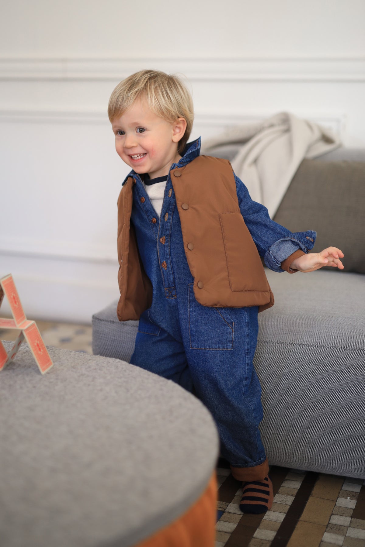 1+ In The Family Baby And Child Vitus Jumpsuit Denim Blue