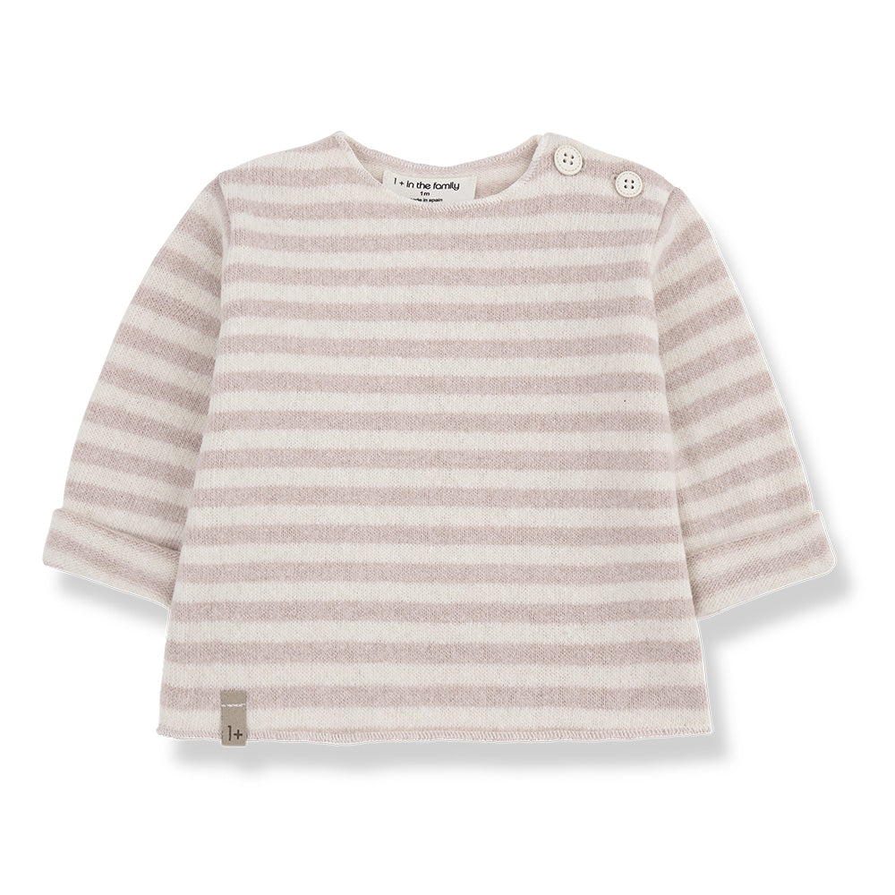 1+ In The Family Baby Aubin T-shirt Light Pink Stripes