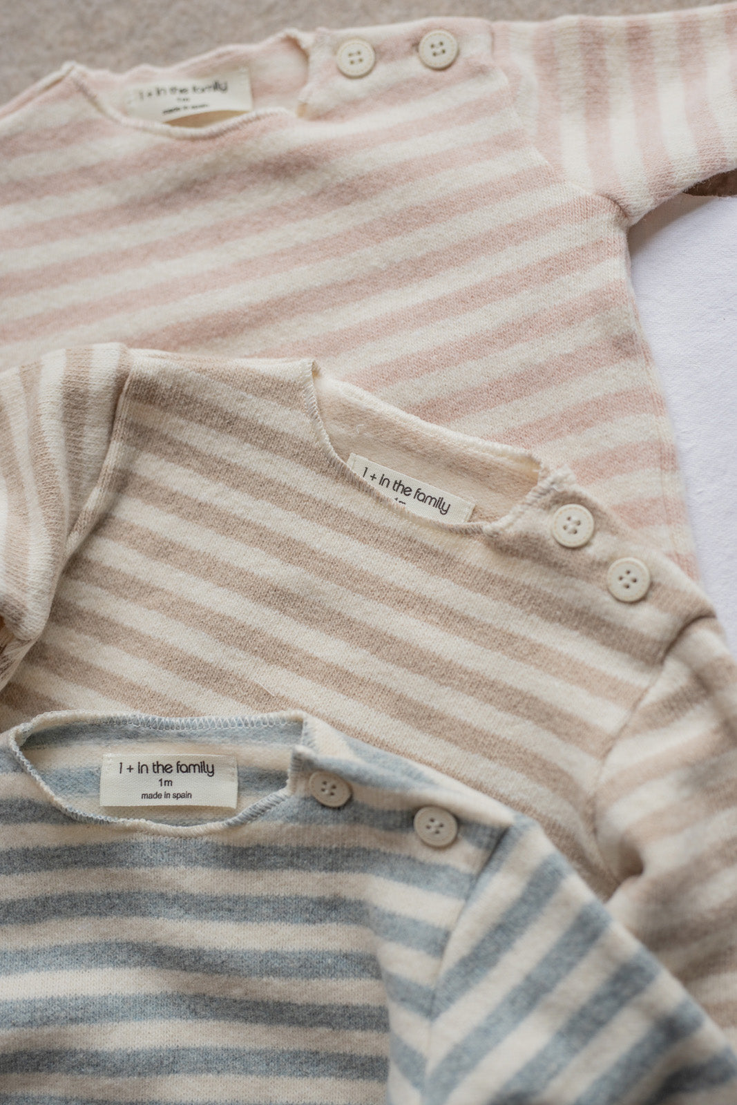 1+ In The Family Baby Aubin T-shirt Light Pink Stripes
