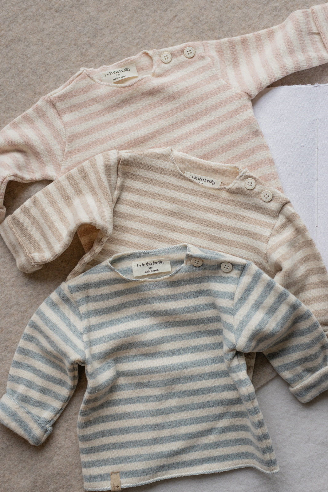 1+ In The Family Baby Aubin T-shirt Nuvola Blue Stripes