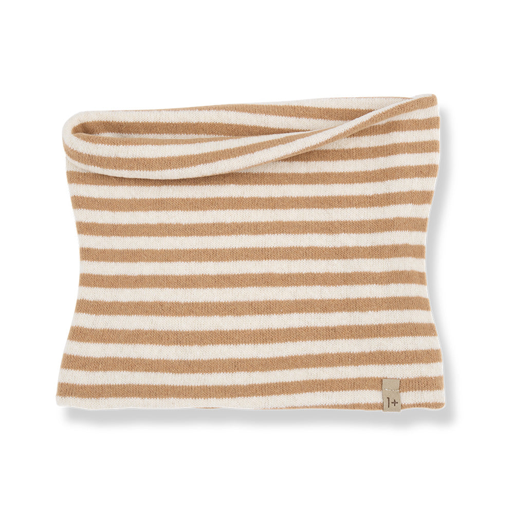 1+ In The Family Baby Eli Scarf Biscotto Brown Stripes