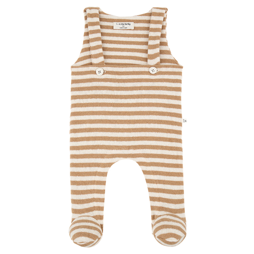 1+ In The Family Baby Francois Overalls Biscotto Brown Stripes