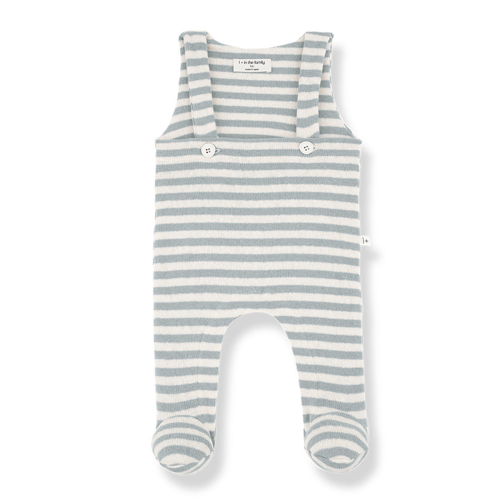 1+ In The Family Baby Francois Overalls Nuvola Blue Stripes