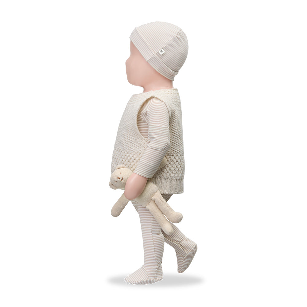 1+ In The Family Baby Gio Hat Beige Stripes