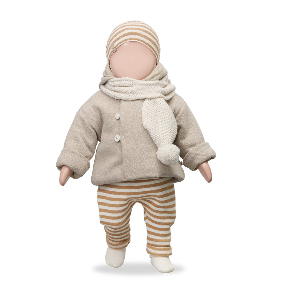 1+ In The Family Baby Honore Hat Biscotto Brown Stripes