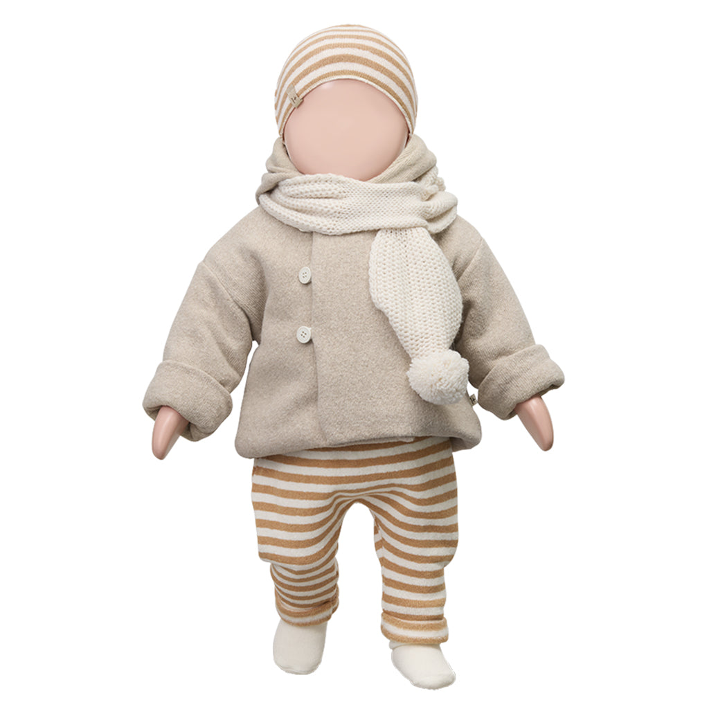 1+ In The Family Baby Honore Hat Biscotto Brown Stripes