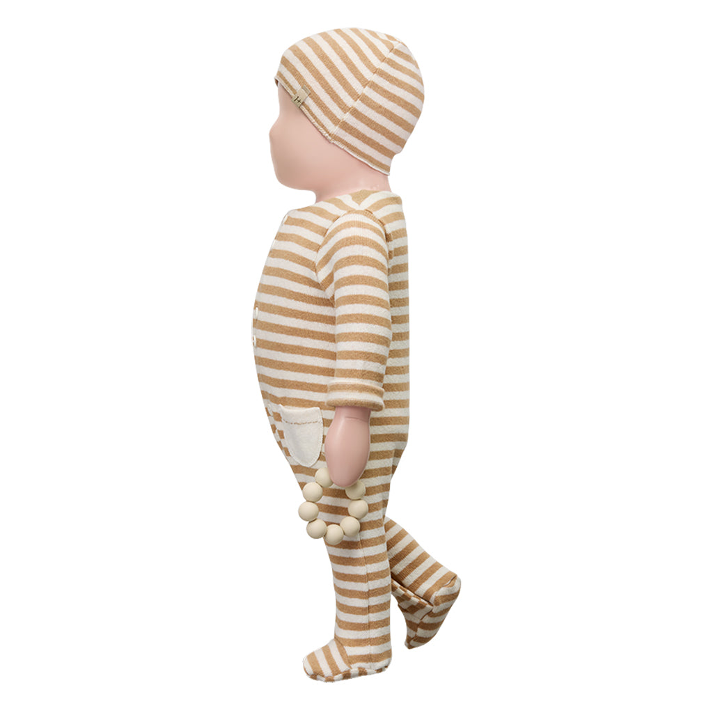1+ In The Family Baby Honore Hat Biscotto Brown Stripes